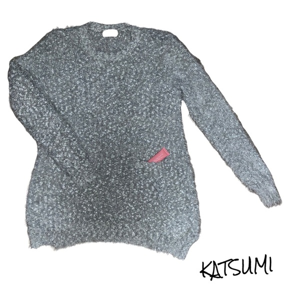 Anthropologie Katsumi Eyelash Knit Sweater Textured Fuzzy Pullover Soft Grunge - Picture 1 of 5